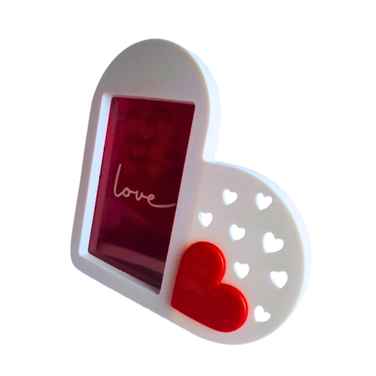 Porta Retrato Coração Love Decoração Amor Branco Porta Retrato Coração Love Decoração Amor Branco